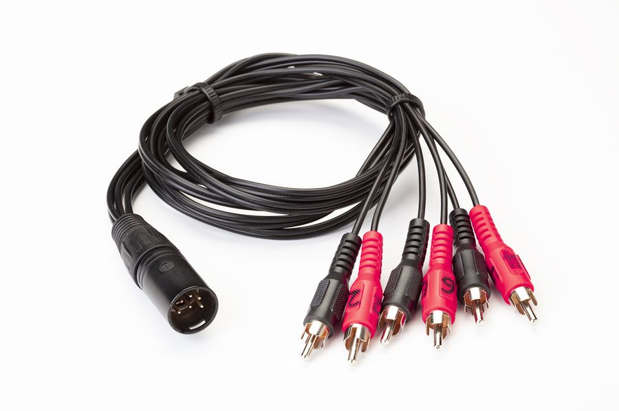 6-pin XLR to 6x RCA cable